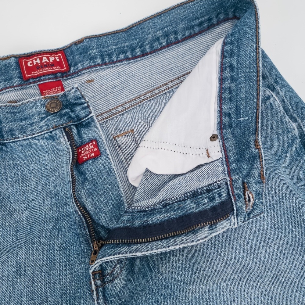 Chaps Denim Jeans Mens 36x30 Blue Straight Leg 100% Cotton Regular FITS 36x30 - Picture 7 of 16
